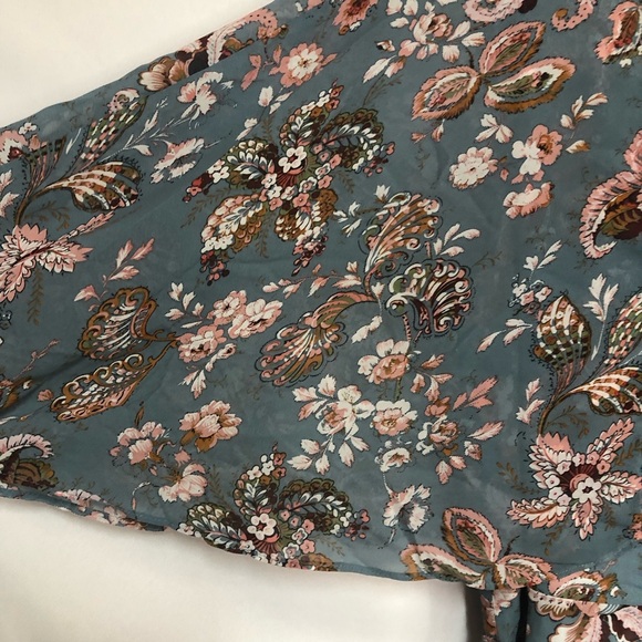 Suzanne Betro Wraparound Dress Floral Sleeveless Long Sleeve Lined - Picture 5 of 14